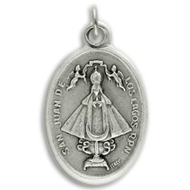 Pack of 10 - Our Lady of San Juan De Los Lagos, Patron of Mexico Catholic 1" Medals - Made in Italy