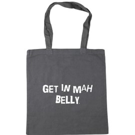 Hippowarehouse get in mah belly Tote Shopping Gym Beach Bag 42cm x38cm, 10 litres
