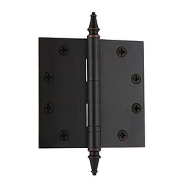 Nostalgic Warehouse 746110 4.5" Steeple Tip Heavy Duty Square Corners Door Hinge, Timeless Bronze