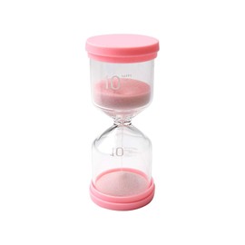 Homoji Solar Luminous Hourglass Timer Sand Clock Crafts Glass Decoration, 10 Minutes /15 Minutes /30 Minutes for Living Room Office Home Decoration (Pink-10 mins)