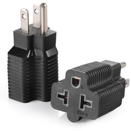 TENINYU [4-in-1] NEMA 5-15R to 5-15P 5-20P 6-15P 6-20P Adapter,15 Amp Household Plug to 20 Amp T-Blade Female Adapter,15 Amp Male to 20 Amp Female Plug Outlet 3 Prong Household T-Blade Adapter (2)