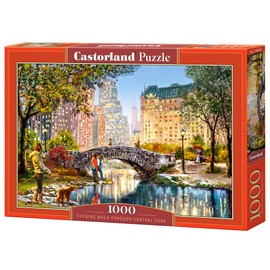 CASTORLAND 1000 Piece Jigsaw Puzzle, Evening Walk Through Central Park, Manhattan Puzzle, New York, USA, Puzzle of New York, Adult Puzzle, Castorland C-104376-2