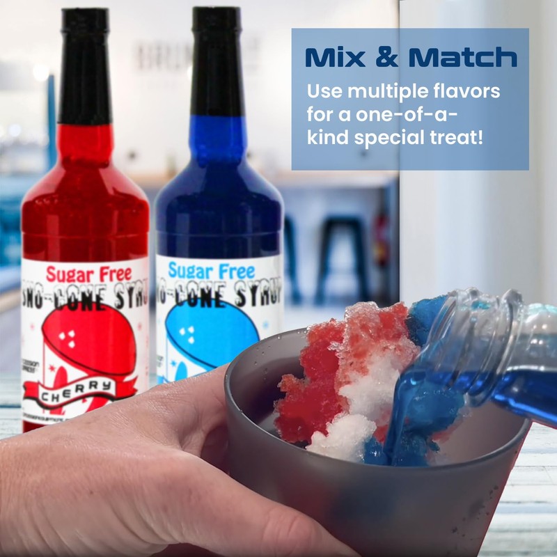 Sugar-Free-Sno-Cone Syrup 32oz Six pack- (Choose Your Own)