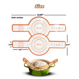 Sourdough Silicone Bread Sling - Oval and Round Non-Stick & Easy Clean Silicone Bread Mat for Dutch Oven. Reusable With Extra Long Handles Silicone Bread baking Supplies tools accessories(Orange)