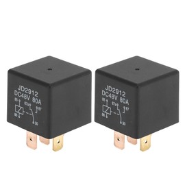 HOPESPANNER 5 Pins 48V 80A Auto Relay Multi Purpose Waterproof Car Relay 2 Pcs Black