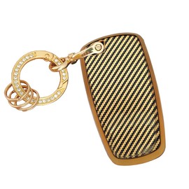 Rilnaewn Carbon Fiber Texture TPU for Lexus Key Fob Cover Fit for 2005-2018 Lexus ES350 GS ISC is LS460 LS600h, Black, Small