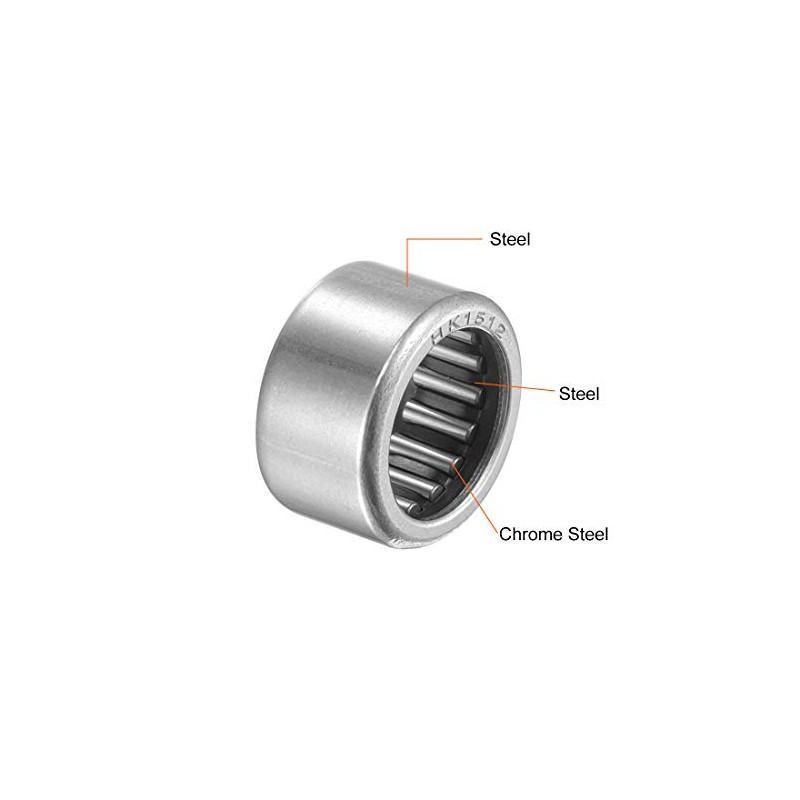sourcing map HK1512 Needle Roller Bearings 15mm Bore 21mm OD