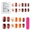 24Pcs Fall Press on Nails Medium Square Fake Nails with