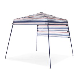 SlumberTrek 3049370VMI Tropez Outdoor Portable Beach Gazebo Shelter with Carrying Case, Red, White, and Blue