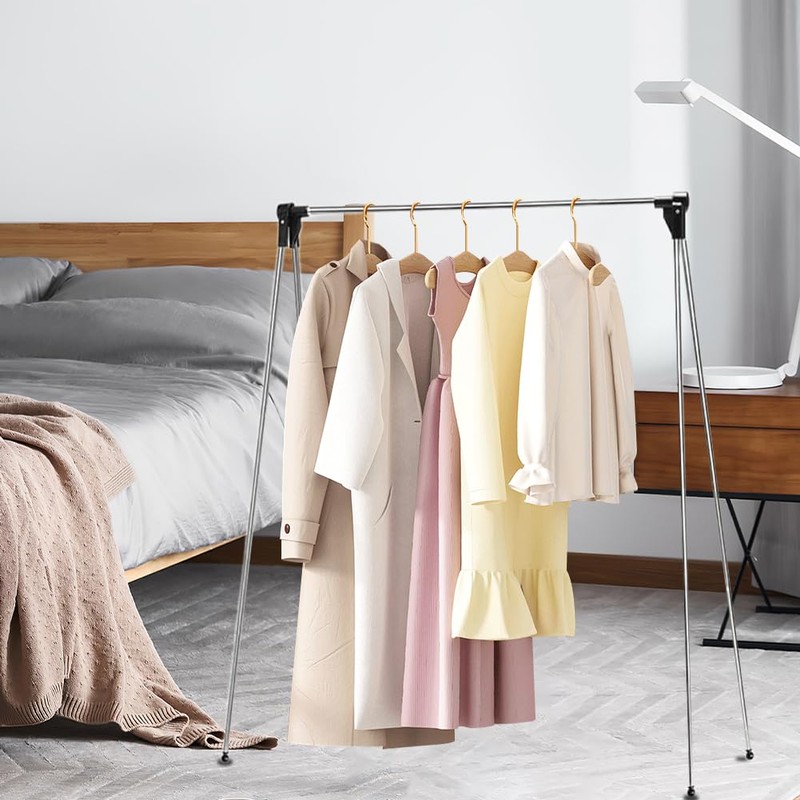 DASIAUTOEM Portable Clothes Rack, Foldable, Extendable Clothes Rack, Adjustable Travel