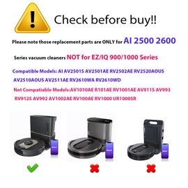 Replacement Parts for Shark AI AV2511AE AV2501S AV2610WA AV2501AE RV2502AE RV2610WA UR2500SR RV2520 AV2510 Accessories Kit with Main Roller Brush Filters Foam/Primary Filter Sweep Triple Side Brushes