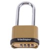 1x Brass Long Shackle 4-Digit Zinc Alloy Combination Padlock -