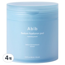 Aviv Abib Moisture Herb Hyaluronic Hydrating Touch Pads 220ml, 80 pads, 4 packs / 아비브 수분초 히알루론 하이드레이팅 터치 패드 220ml, 80매입, 4개