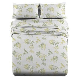 Royal Hotel Bedding Heavy Soft 100% Cotton Flannel Sheets, 5pc Bed Sheet Set, Deep Pocket, Thick, Heavy and Ultra soft Cotton Flannel, Hedgerow, Split-King