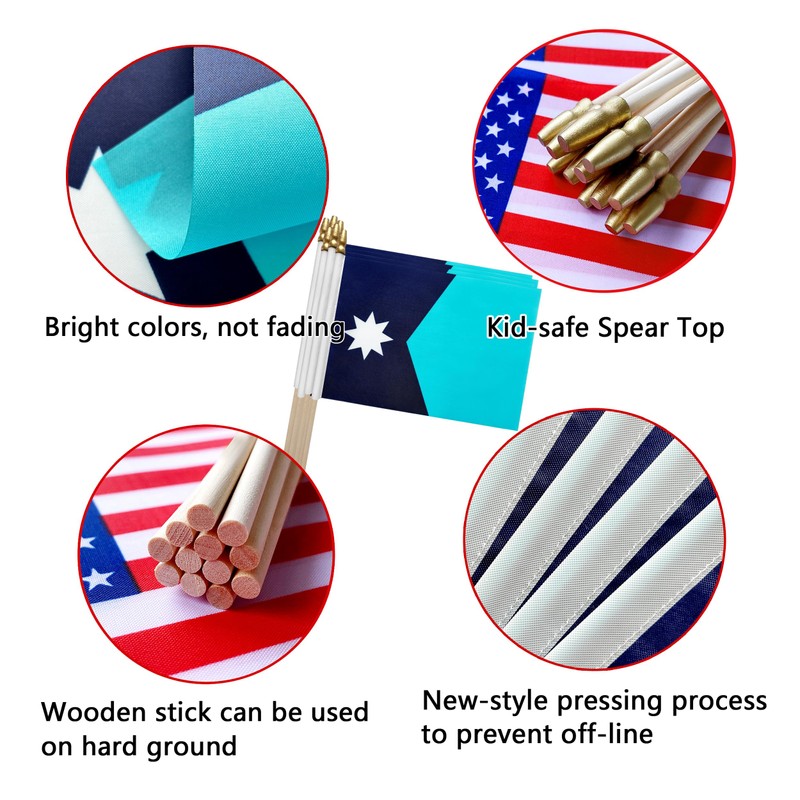 TSMD New Minnesota MN State Flag on Wood Stick Small