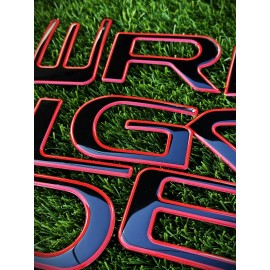 AUTOCARIMAGE RAISED TAILGATE LETTERS for RIDGELINE 2024 2025 RED REFLECTIVE OUTLINE
