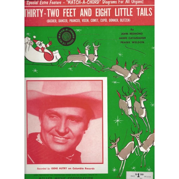 Thirty-two Feet and Eight Little Tails, 1951 piano sheet music,