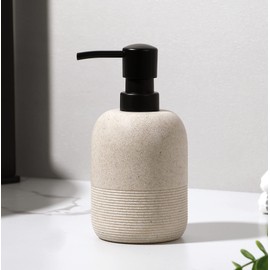 GalDal 2pcs/Set Beige Hand Soap Dispenser Sets,Resin Liquid Soap Dispenser for Bathroom Countertop,Dish Wash Soap Dispenser for Kitchen-10.6oz.