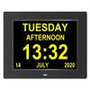 Hiseeyo-8 Inches Preeminent Calendar Alarm Clock, Dementia Impaired Vision Clocks