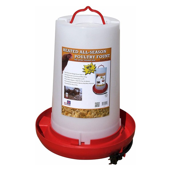 Farm Innovators HPF-100 Thermostatically Controlled Heated 3 Gallon Plastic Outdoor