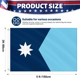 New Minnesota State Flag 3x5 FT Heavy Duty Outdoor, Embroidered Star | Double Sided 210D Fabric | Brass Grommet and 4 Stitch Hemming | State of Minnesota MN Flag for House, Garden, and Outdoor Display