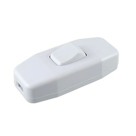 Lamp Switch, Intermediate Switch White with Strain Relief and Screw Contacts, Rocker On/Off, Cable Switch, 6 A 250 V~, Fits LED Lamp