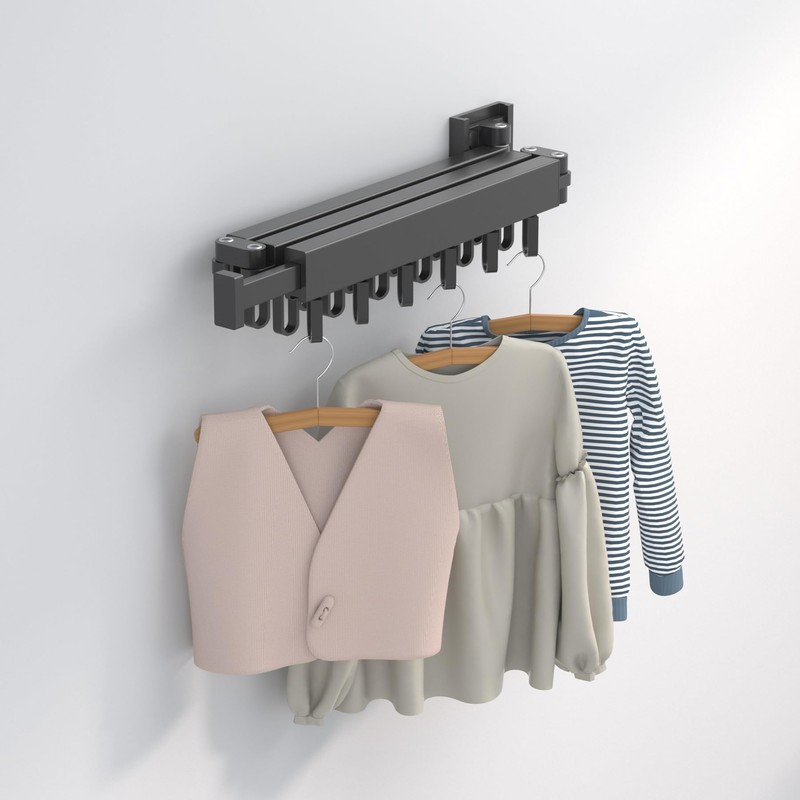iMonse Wall Mounted Clothes Hanger Rack Folding Wall Mounted Clothes