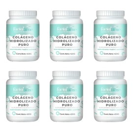 Kit 6 Colágeno Hidrolizado Puro + Ácido Hialurónico 450gr Cu Natural
