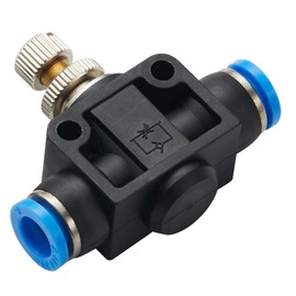 SU-06 3/8" Tube OD Air Flow Control Valve Straight Union Push to Connect Pneumatic Tube Fitting Composite with Regulator
