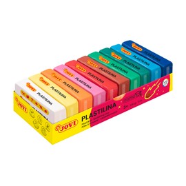 Jovi - Plastilina a base vegetale 10 x 50 g - Multicolore, colori vivaci, grande plasticità, senza glutine - Per bambini dai 3 anni