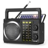 PRUNUS J-135S Radio Portatile AM/FM/SW, Mini Radio Solare Bluetooth 6.0