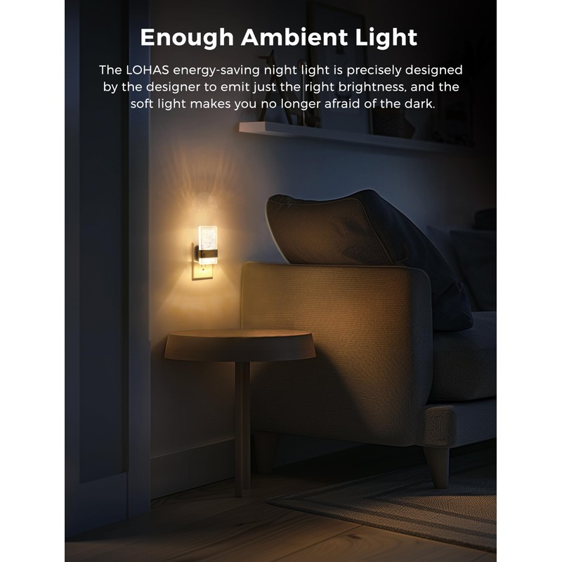 L LOHAS LED Night Light, Bathroom Night Lights Plug Into