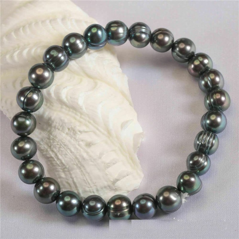 Generic Freshwater Pearl Craft Bead, Black, Round