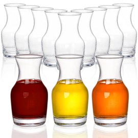 Acshio Set of 12 Wine Carafe Glass, 6 Oz Single Serving Mini Decanters for Individual Pours, Small Individual Carafes for Wine, Tasting, Champagne, Juice, Bars, Restaurants