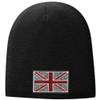Crystal Union Jack Patch Beanie Hat, Black
