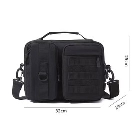 scione Tactical Crossbody Shoulder Bag with MOLLE Webbing, Black