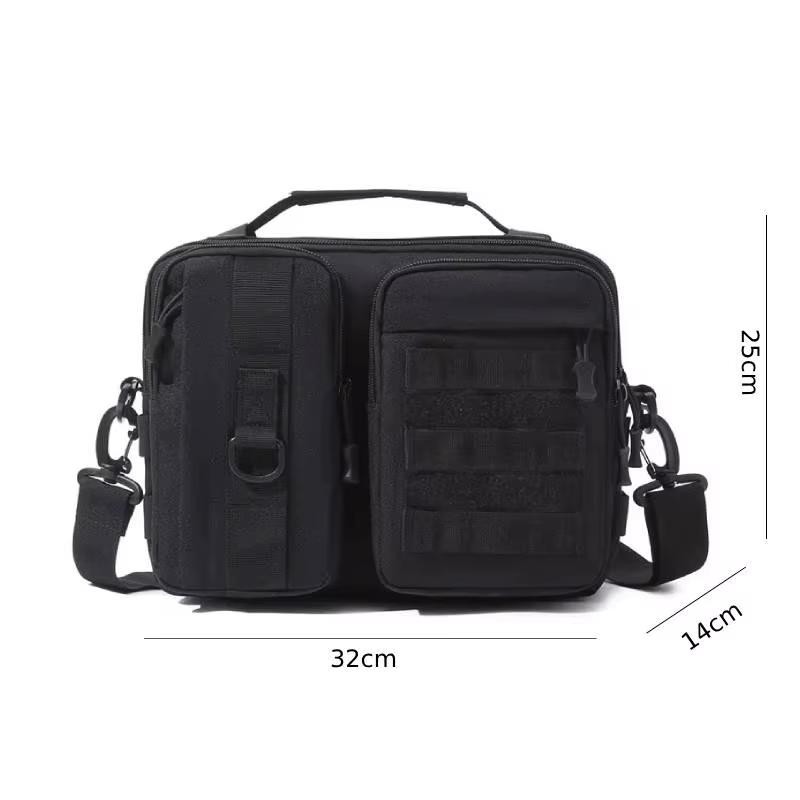 scione Tactical Crossbody Shoulder Bag with MOLLE Webbing, Black
