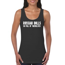 The Town Butler Russian Dolls – So Full of Themselves - Women's Soft Cotton Tank Top CP05 Black