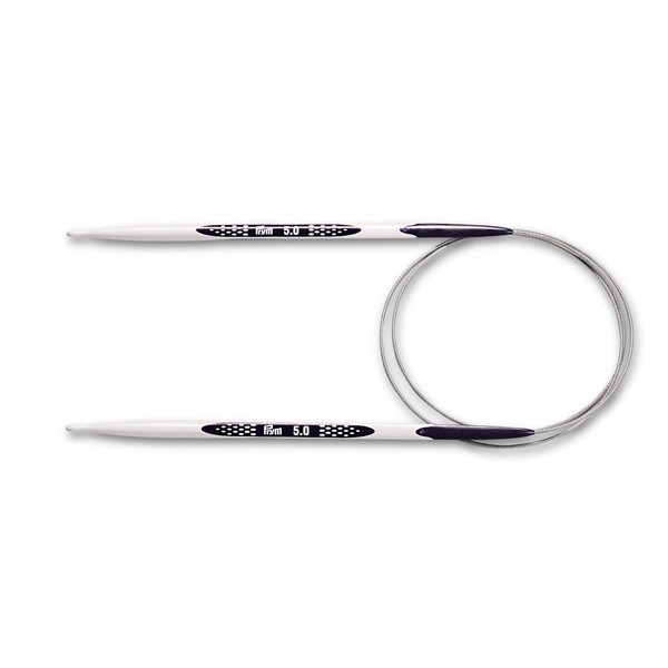 Prym Ergonomic Design Circular Knitting Pins/Needles, Metal, Multi-Colour, 5 mm, 80 cm Length