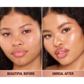 Charlotte Tilbury Unreal Skin Tint & Sheer Glow Hydrating Foundation Stick - Cream Foundation Makeup with Sheer-to-Light Coverage & a Buildable Formula - Blurring, Smoothing & Nourishing - 8 Medium