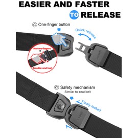 JUKMO Quick Release Tactical Belt Military Hiking 3.8 cm Work Belt with Heavy Safety Belt Buckle, black