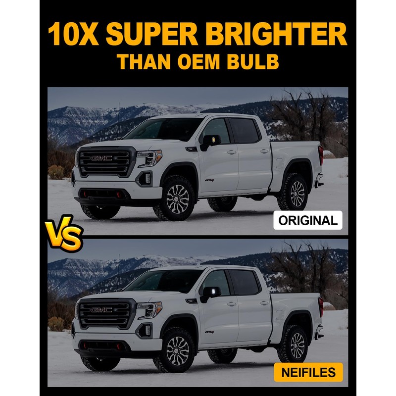NEIFILES LED Side Mirror Task Light Compatible with Chevy Silverado