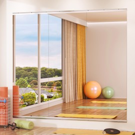 Hasipu Home Gym Mirror 55"x21"-3 PCS Large Full Body Mirror for Yoga, Wall Mirror for Fitness, Garage, Dance Studio, 0.16in Tempered Glass Frameless-UL