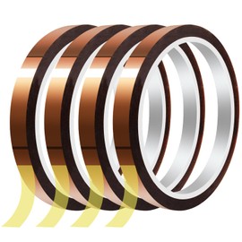 Quadafy 4 Rolls Sublimation Tape, Heat Tape for Sublimation, Heat Resistant, Heat Transfer Tape, Residue Thermal Press Tape for Electronics, Soldering, and Circuit Board Protection(10mm x 33m)