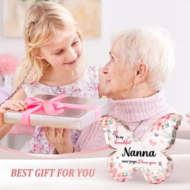 CheriGift Nanna Gifts, Best Nanna Birthday Gift, Christmas or Mothers Day Gift for Nanna, Beautiful Butterfly Acrylic Plaque, Thoughtful Nanna Gifts from Grandchildren - To my beautiful nanna