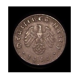 1941-J Nazi Germany -- 10 Reichspfennig -- Very Fine Condition -- Zinc WW II Swaztika Coin