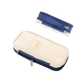 Zipper Pencil Case Pen Bag Organizer School Office Cosmetic Stationery Storage- Spacious 22x11x6.5cm Multi-Compartment Stationery Organizer