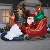 Gemmy Animated Christmas Inflatable Santa in Sleigh, 7 ft Tall,