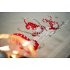 Vervaco Stamped Tablecloth Cross Stitch Kit 32"X32"-Christmas Gnome Skiing -V0172852