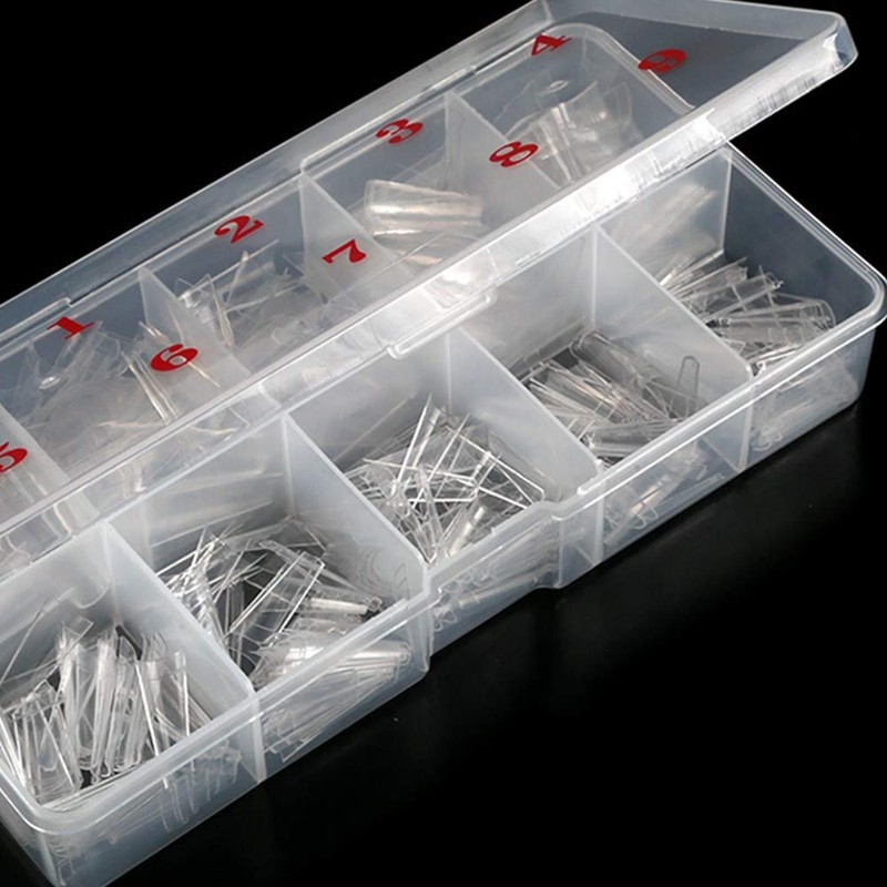 500 Pcs Natural False Nails, Long Coffin Nails Clear Coffin